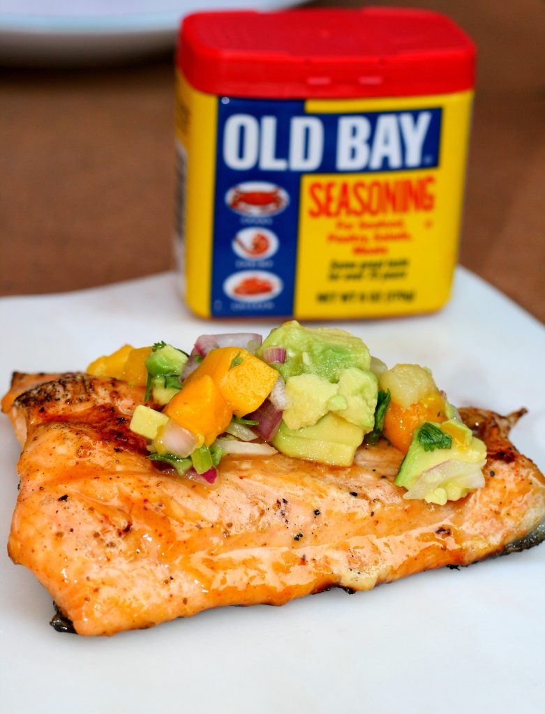 Honey Old Bay Salmon with Pineapple Mango Salsa