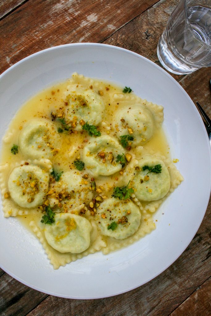 Asparagus Ravioli in Parmesan Broth